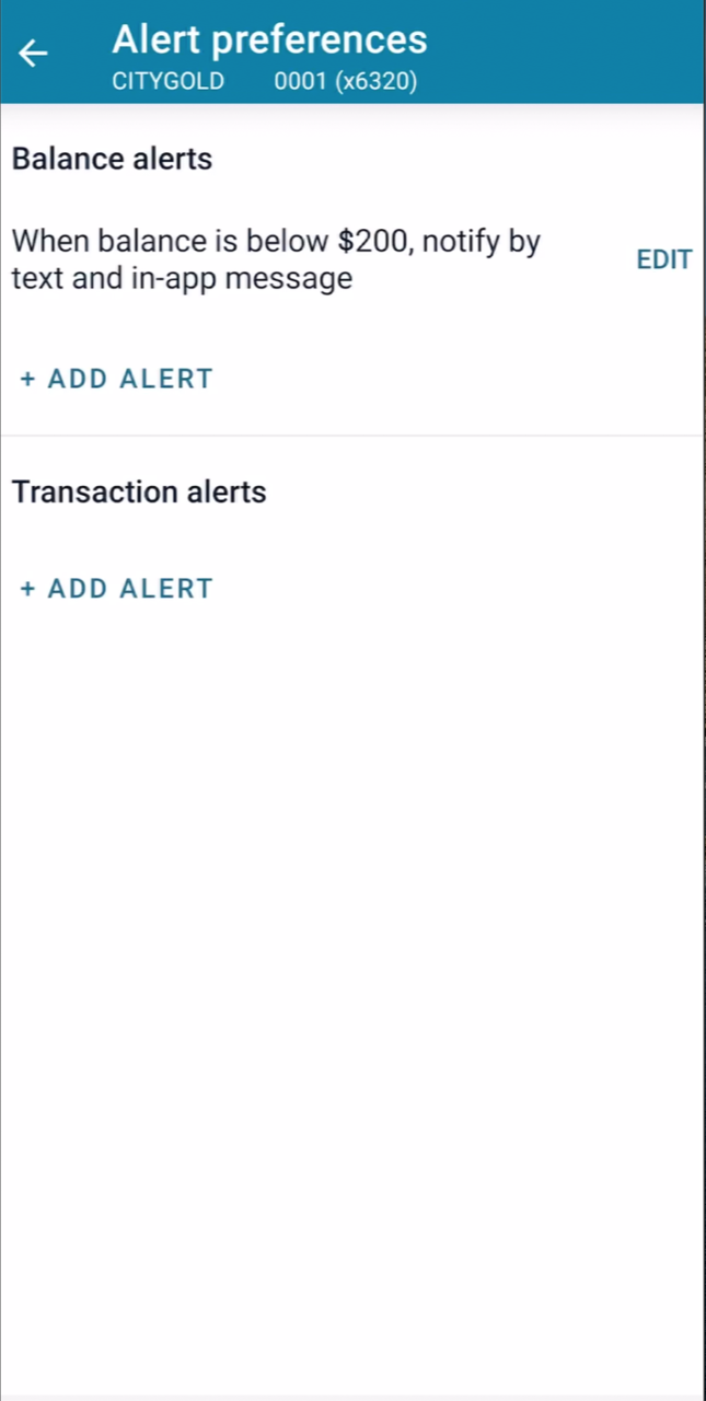 Alerts Setup: Screenshot 10